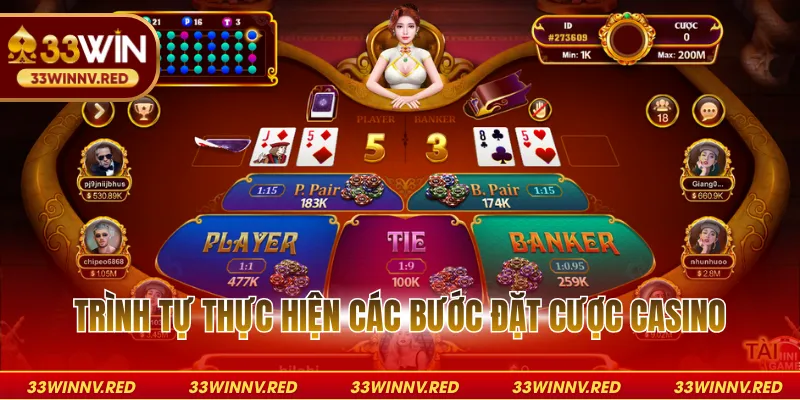 Trình tự thực hiện các bước đặt cược casino